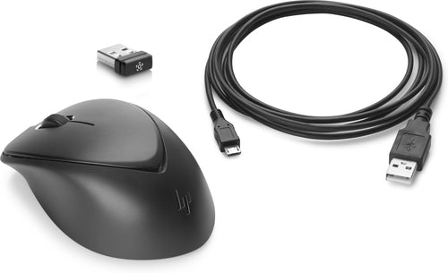 HP Wireless Premium Mouse, Ambidextrous, Laser, RF Wireless, 1200 DPI, Black