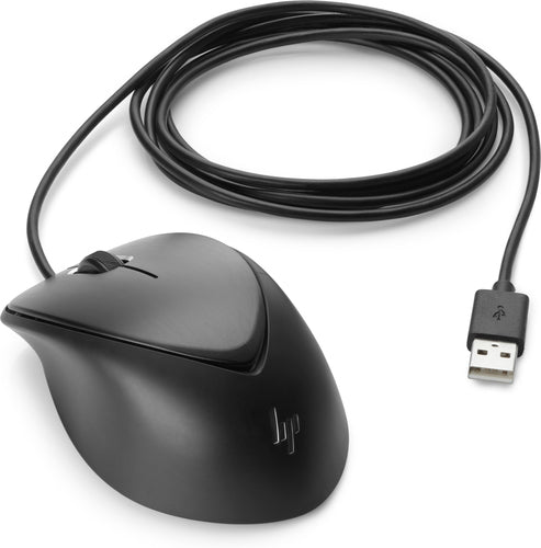 HP USB Premium Mouse, Ambidextrous, Laser, USB Type-A, 1200 DPI, Black
