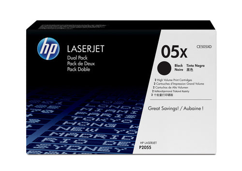 HP 05X 2-pack High Yield Black Original LaserJet Toner Cartridges with Smart Printing Technology toner cartridge