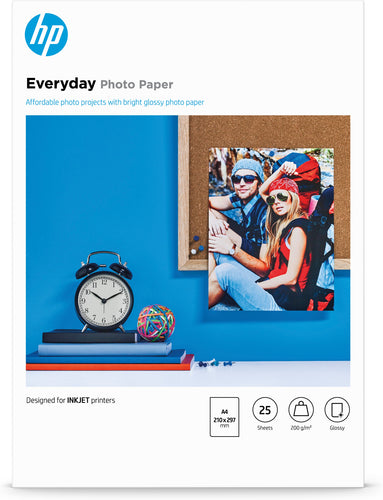 HP Everyday Glossy 200 gsm-25 sheet/A4/210 x 297 mm photo paper